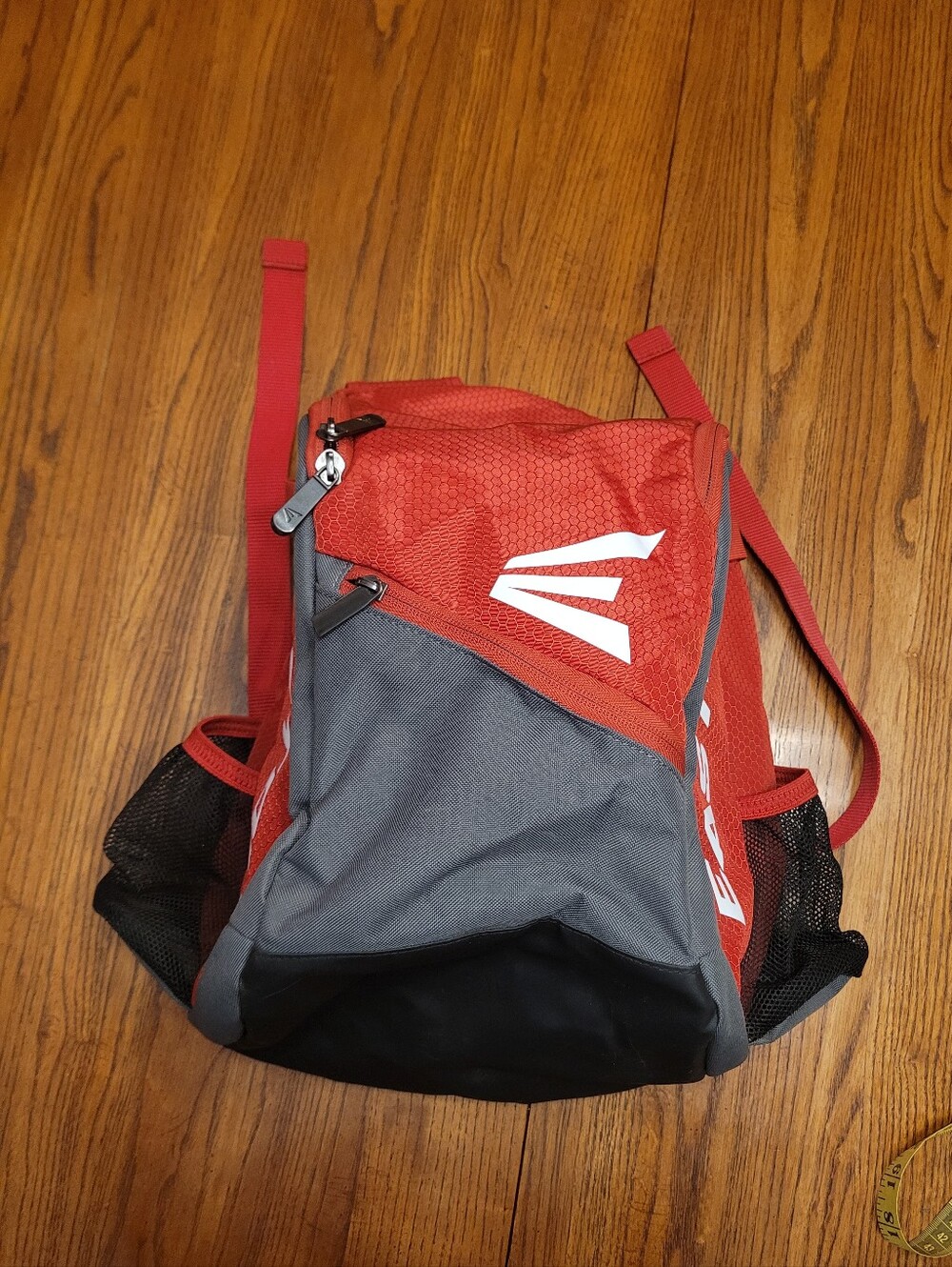 Kids Easton Red and Gray Baseball Backpack with Mesh Side Pockets
